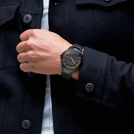 Armani Exchange Hampton Series AX2192 Men's Chronograph – Black Dial with Matching Black Stainless Steel Bracelet