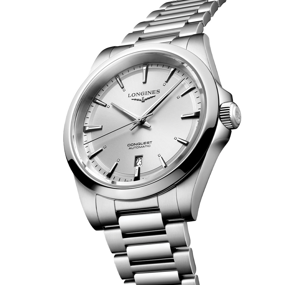 longines Conquest 41mm - Sunray Silver on Bracelet