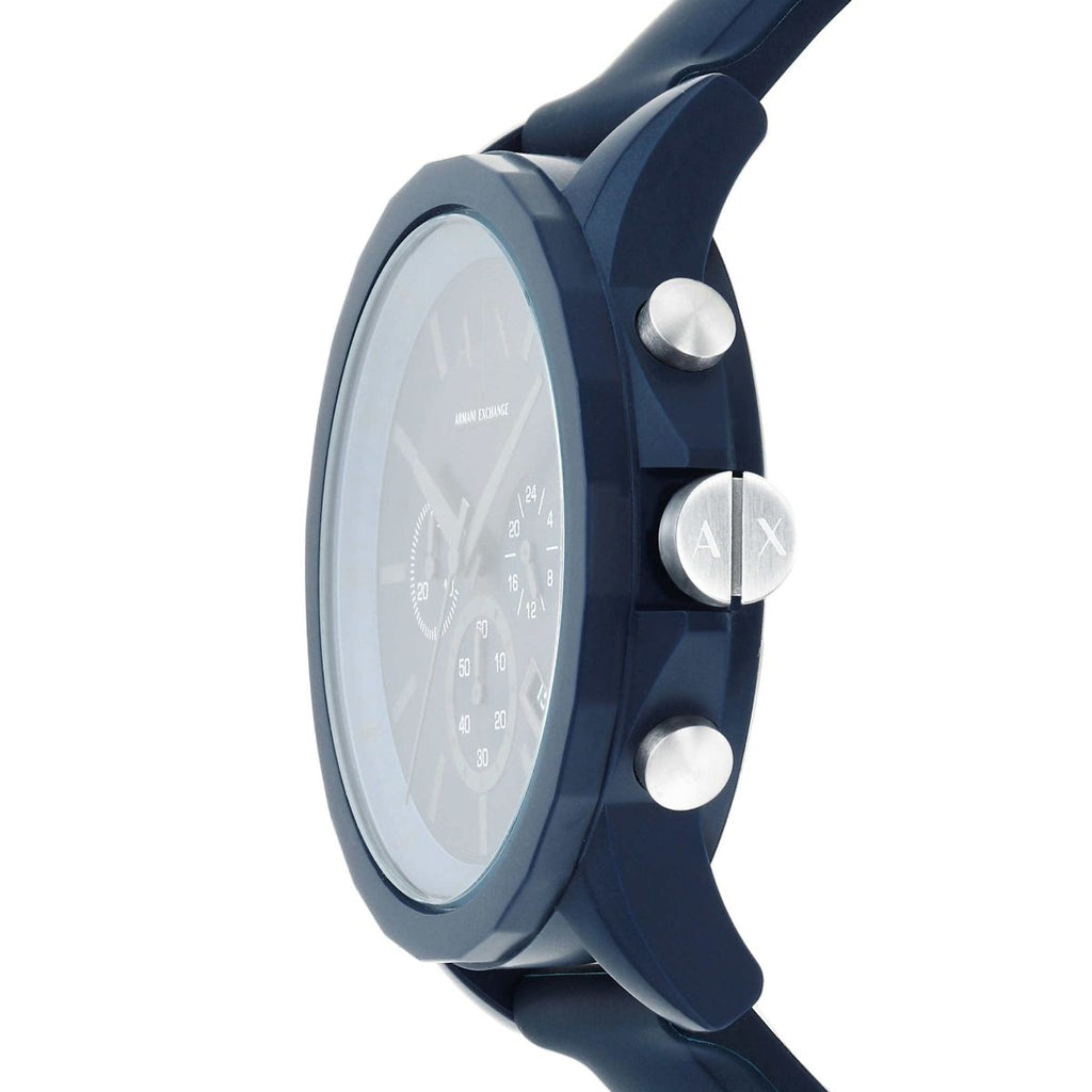 Armani Exchange Outerbanks AX7128 Men's Chronograph Watch – Blue Dial with Blue Silicone Strap