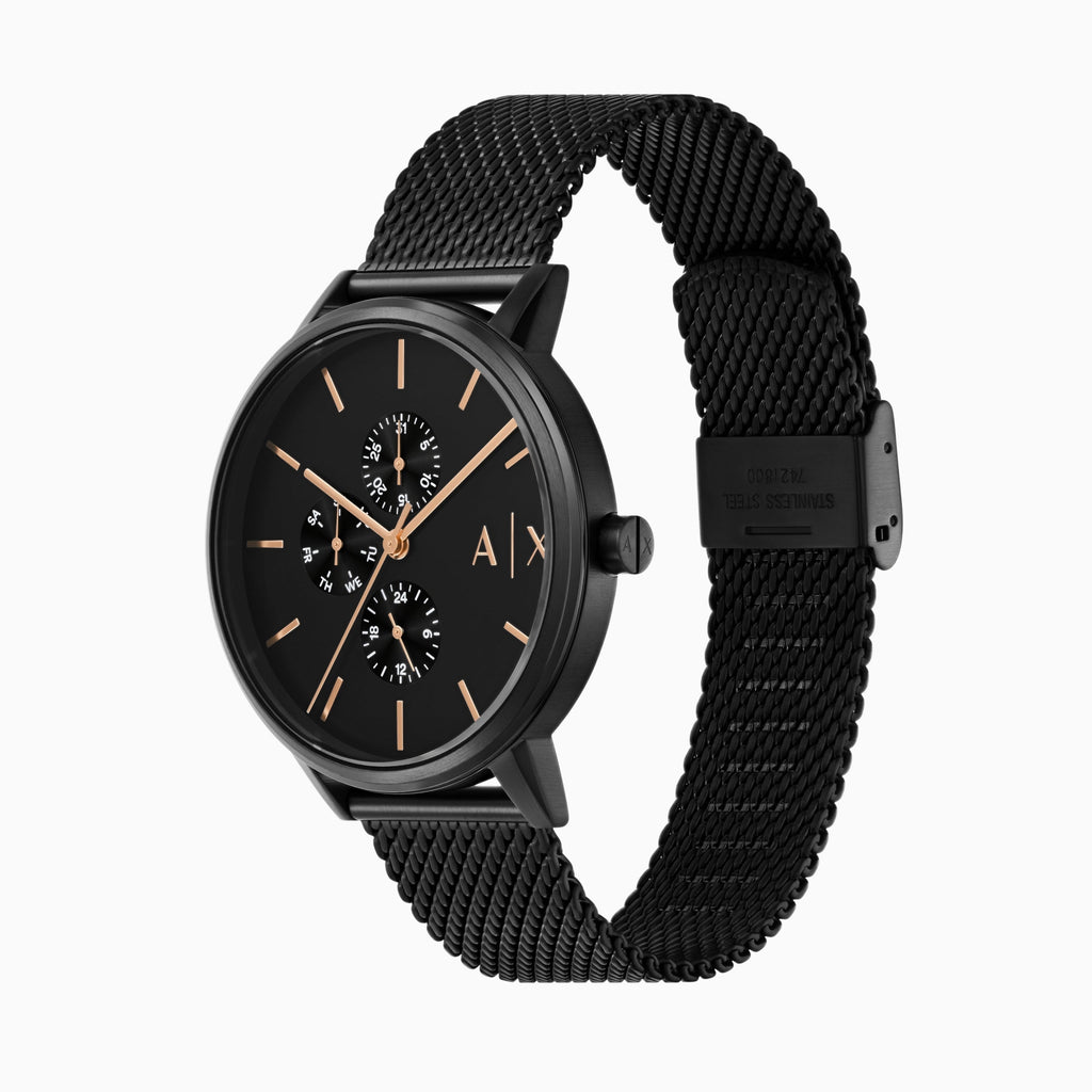 Armani Exchange Cayde AX2716 Men's Chronograph – Black Dial with Black Mesh Stainless Steel Strap