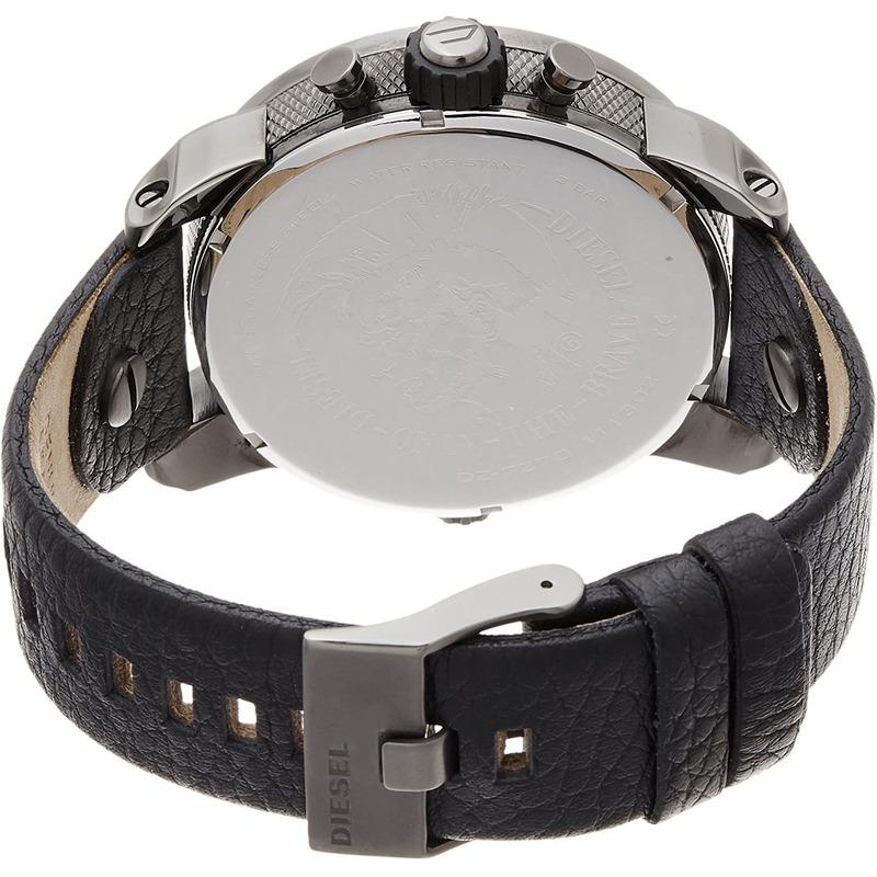 Diesel DZ7270 Badass Chronograph Men's Watch – Anthracite Dial & Black Leather Strap
