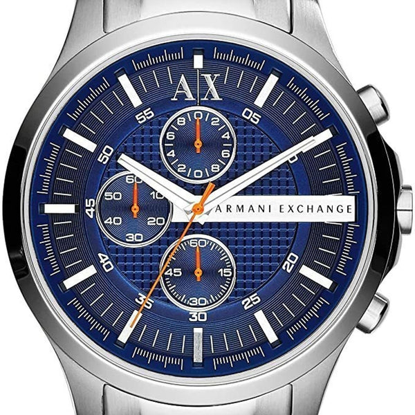 Armani Exchange Hampton AX2155 Men's Chronograph Watch – Blue Dial with Silver Stainless Steel Strap