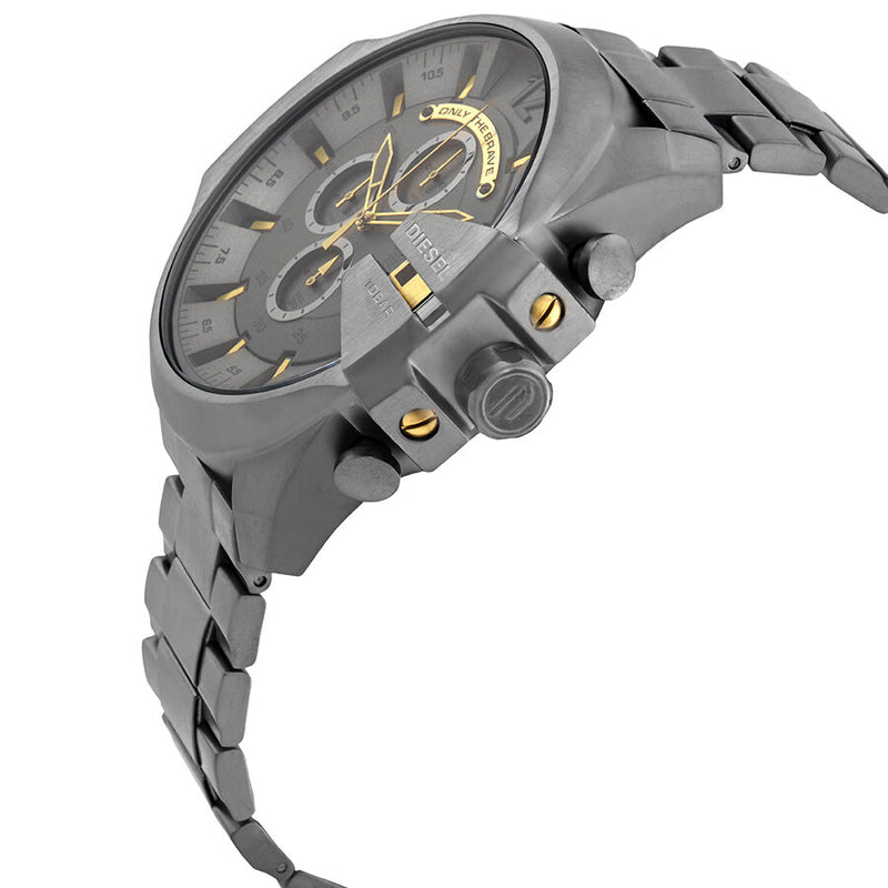 Diesel DZ4466 Mega Chief Chronograph Men's Watch – Grey Dial & Grey Stainless Steel Strap